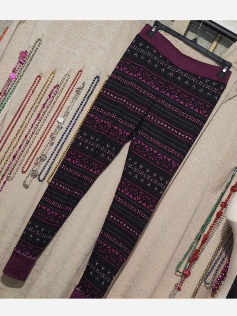 Cuddl Duds Climate Right Pajama Pants Small "Wild Plum Fair Isle"